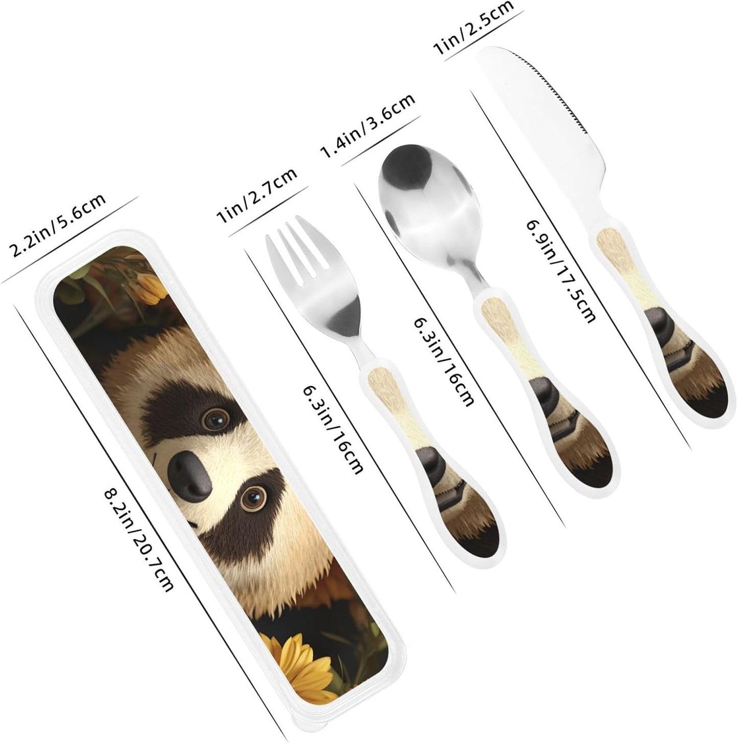 3-Piece Kids Silverware Set With Storage Case, Stainless Steel Reusable Children Safe Knife Spoon Fork Set Blue Active Girl Running Sunset Children Flatware Set For Kids Lunch Box - Colors B