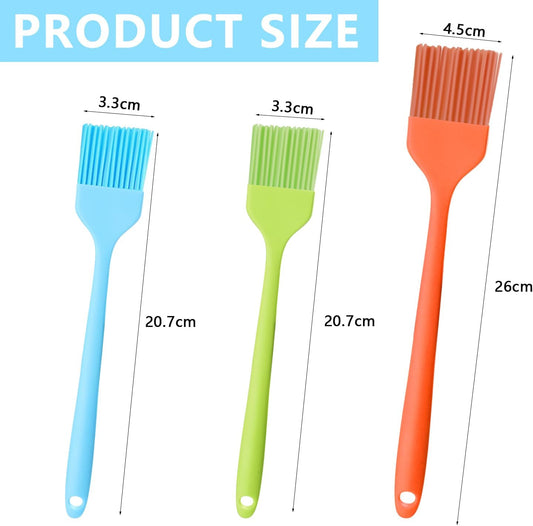 3 PCS Pastry Brush Basting Brush Silicone BBQ Brush Heat Resistant Oil Brushes for Grill Cooking Brush for Baking Grilling Barbecue Spreading Oil Butter Marinade