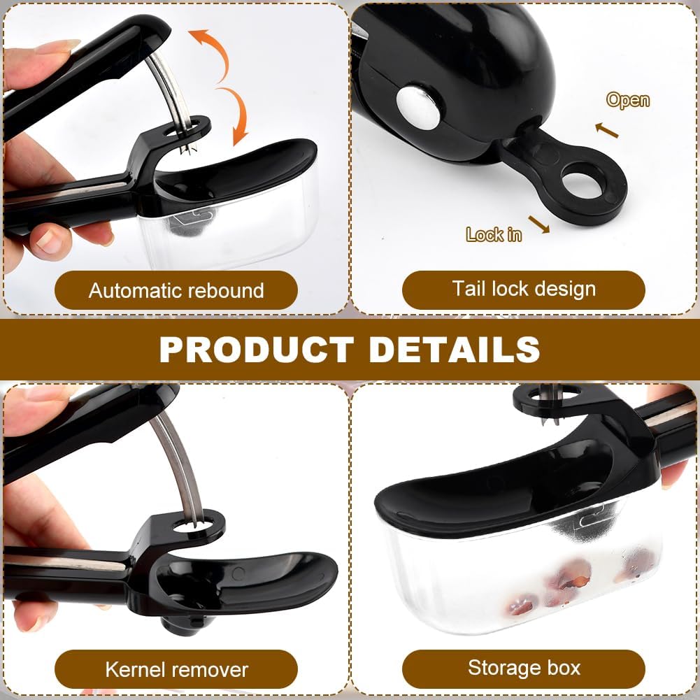 Cherry Pitter, Cherry & Olive Corer with Core‑Catcher & Stainless Spatula