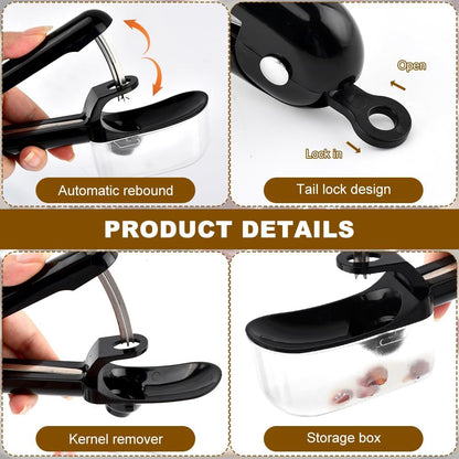 Cherry Pitter, Cherry & Olive Corer with Core‑Catcher & Stainless Spatula