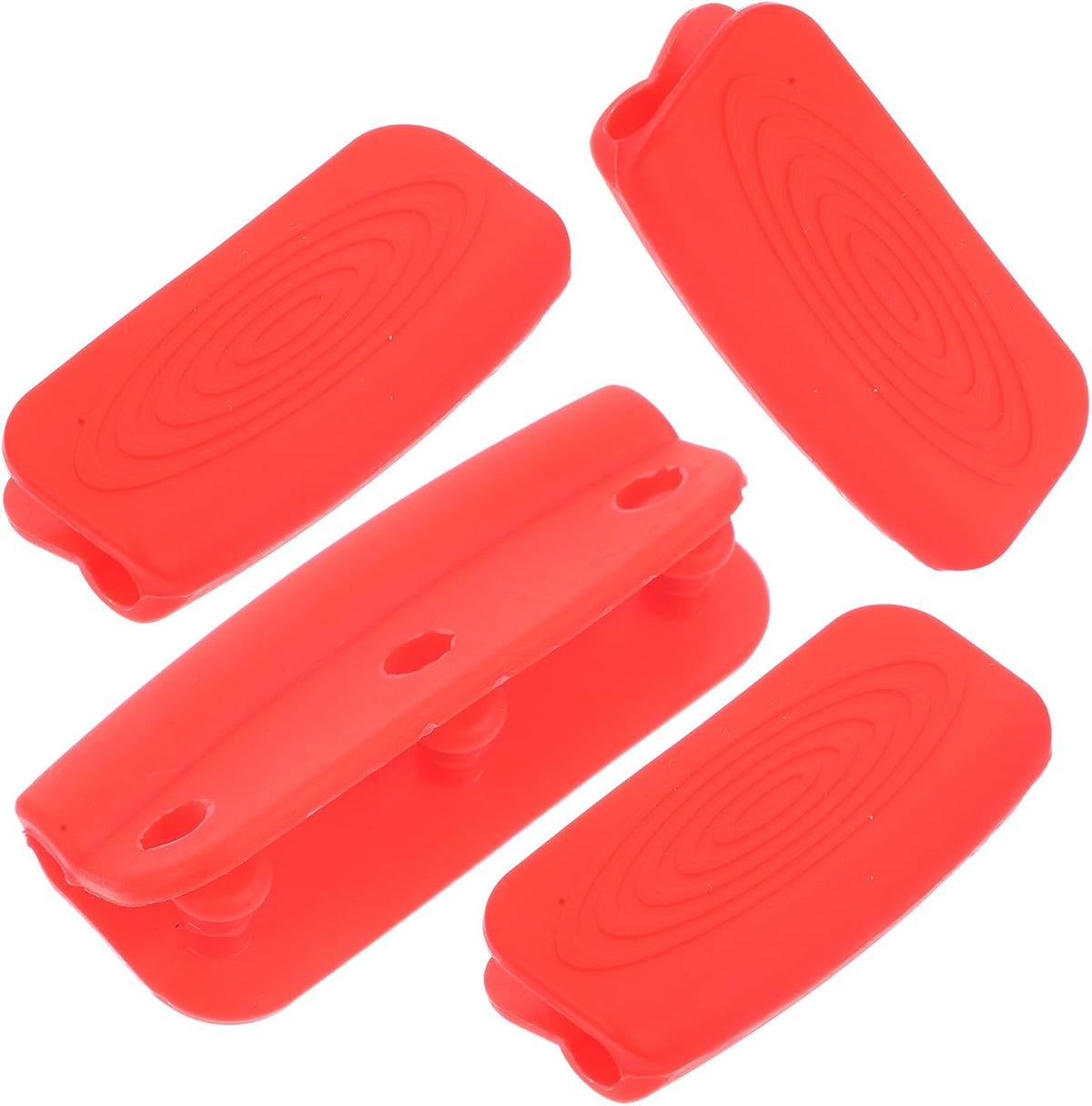 STOBAZA 4 Pieces Heat-Resistant Silicone Non-Slip Pot Handle Covers Set, Anti-scalding Frying Pan and Cast Iron Skillet Handle Sleeves for Kitchen Cooking Safety