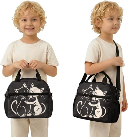 Highland Cow Backpack with Lunch Box Set for Kids Sunflower School Backpack for Girls Boys Back to School Bag Student Travel Backpacks Reusable Utensils Pen Case Water Bottle Bag 5PCS
