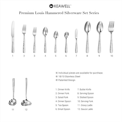 KEAWELL Premium Louis Hammered Serving Forks (Serving Forks)