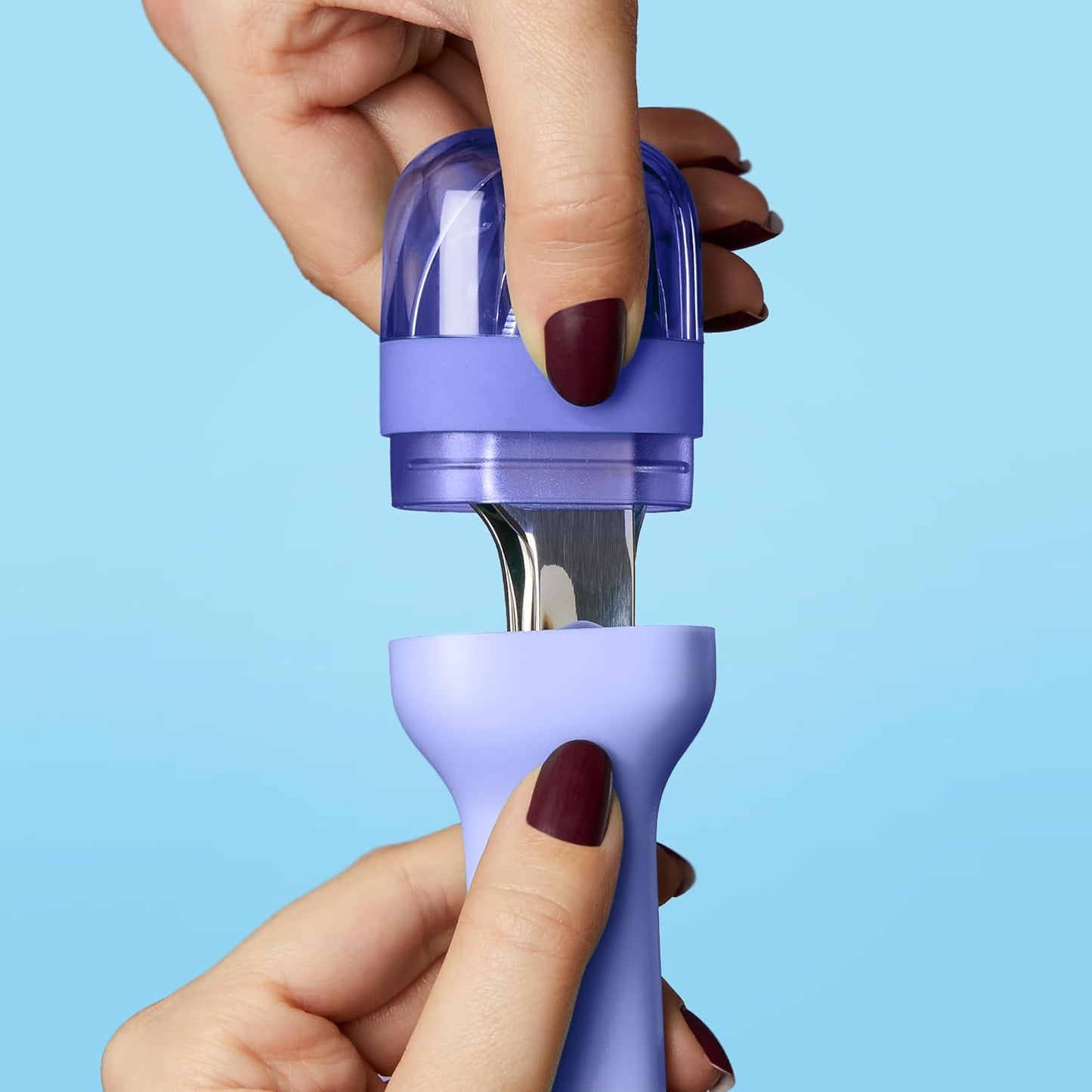 ZOKU Pocket Utensil Set, Blue - Stainless Steel Fork, Knife, and Spoon Nest in Case - Portable Design for Travel, School, Work, Picnics, Camping and Outdoor Home Use