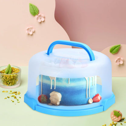 Cake Carrier with Lid and Handle, Fit 10’’ Cake Stand with Lid, Cake Transport Storage Container, Cake Containers Cover Stand with Lids, 3 Secure Side Closures (White)