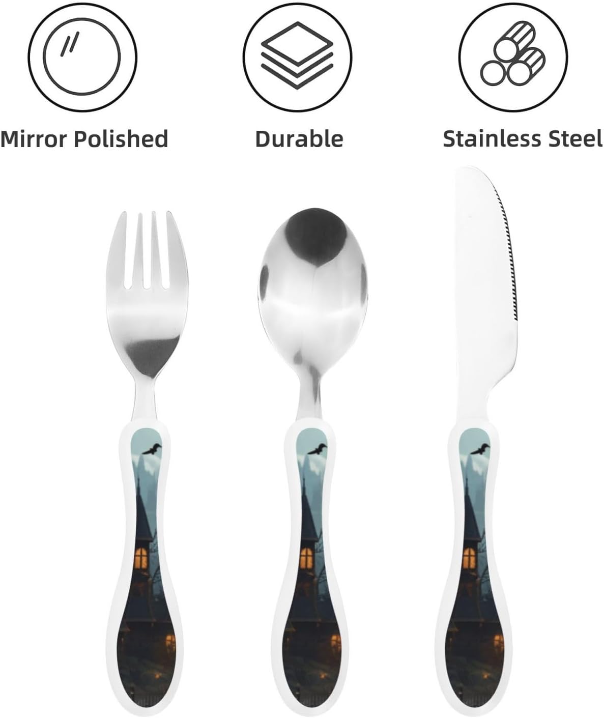 3-Piece Kids Silverware Set With Storage Case, Stainless Steel Reusable Children Safe Knife Spoon Fork Set Fashion Striped Children Flatware Set For Kids Lunch Box