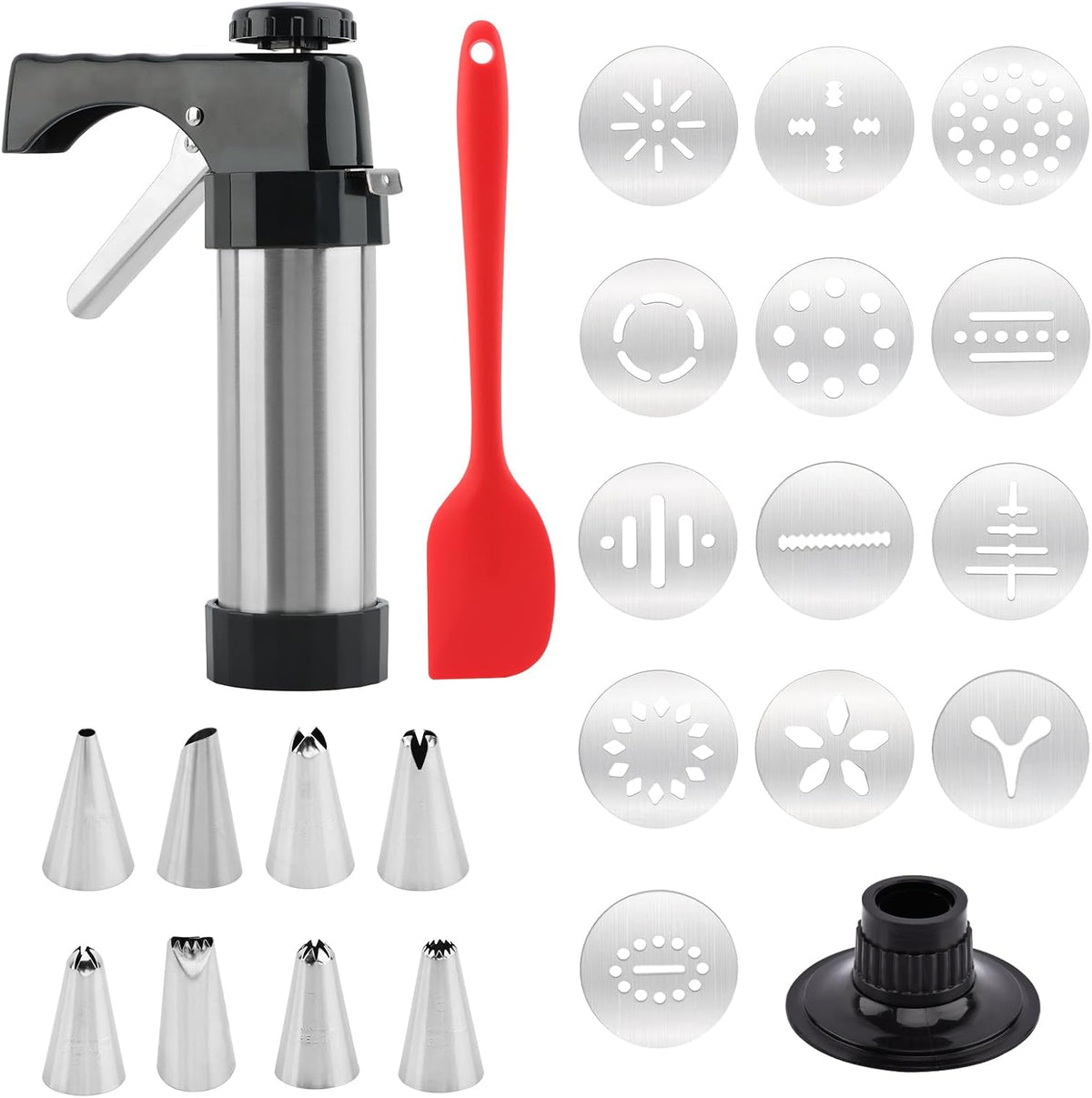 Cookie Press Gun Kit Stainless Steel Spritz Cookie Press Kit