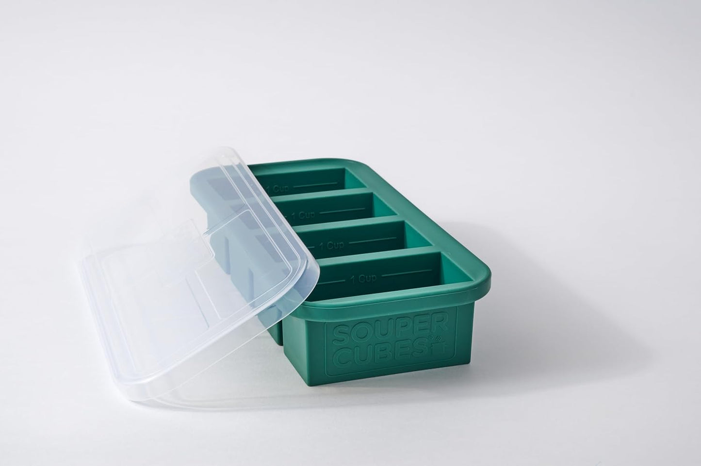 Souper Cubes 1 Cup Silicone Freezer Molds - Soup Cubes Perfect for Freezing Broth, Rice, Leftovers and More - Silicone Freezer Trays with Lids for Meal Prep - Aqua - 1-Pack