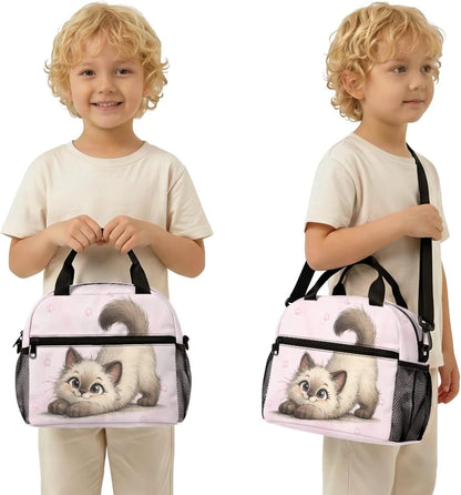 Cute Capybara Pizza Backpack for Girls, 5 Pcs Boys School Bag Set for Kids, 17 Inch Backpacks Lunch Pencil Box Reusable Utensils Case Set for Middle Elementary School, 3rd Grade Backpack