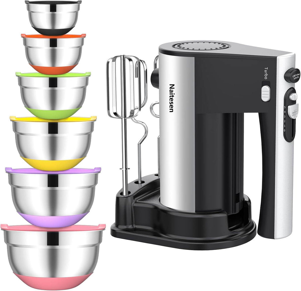 600W Powerful Hand Mixer Electric 10 Speed Powerful with Turbo