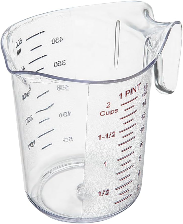 Restaurantware Clear Plastic Pt (Cups) Measuring Cup, 5.3 x 3.8 x 5 In