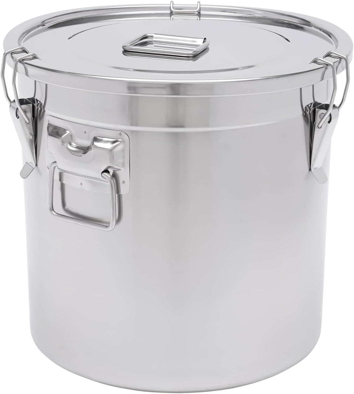 DYNAMI 12.7Gal 304 Stainless Steel Rice Storage Container,Extra Large Food Grade Canister,40-90Lbs Sealed Rice Bucket with Airtight Lid and Locking Buckle,for Rice, Flour, Grain (48L)