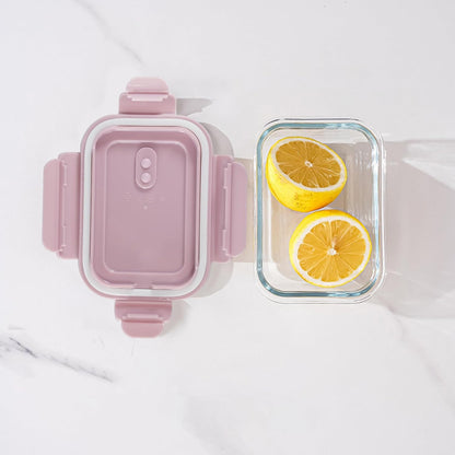 FEOOWV 4Pack 13oz/0.37L Glass Meal Prep Containers with Lids, Glass Storage Containers with Lids, BPA-Free, Pantry Organizers and Storage, Freezer to Oven Safe (Pink)