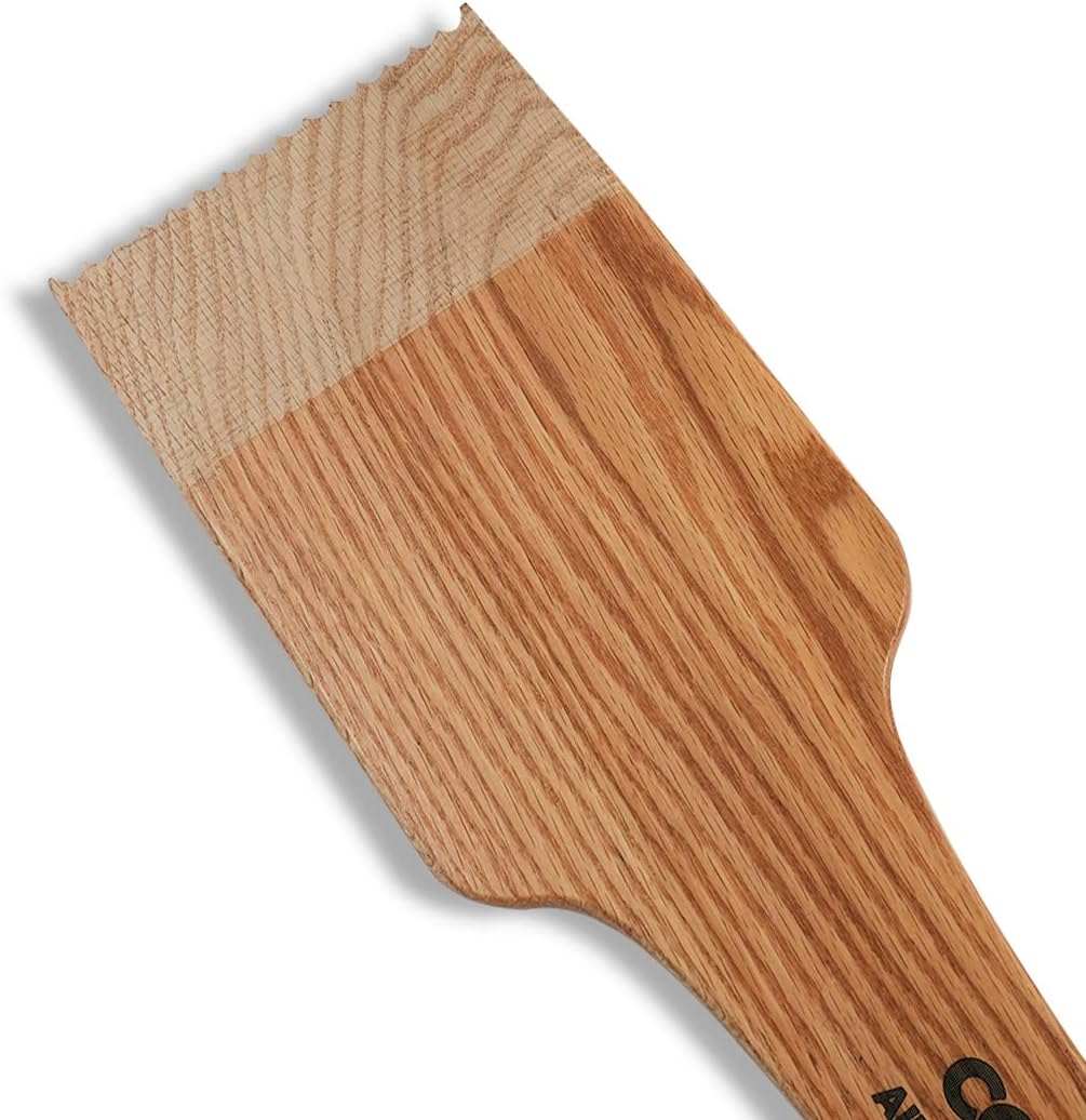 CONSDAN Wood Grill Scraper, Soild Oak Wooden Grill Brush, Grill Scraper for Outdoor Grill, Bristle Free Grill Scrapers, Grill Grate Cleaner Safe Wood Grill Brusher