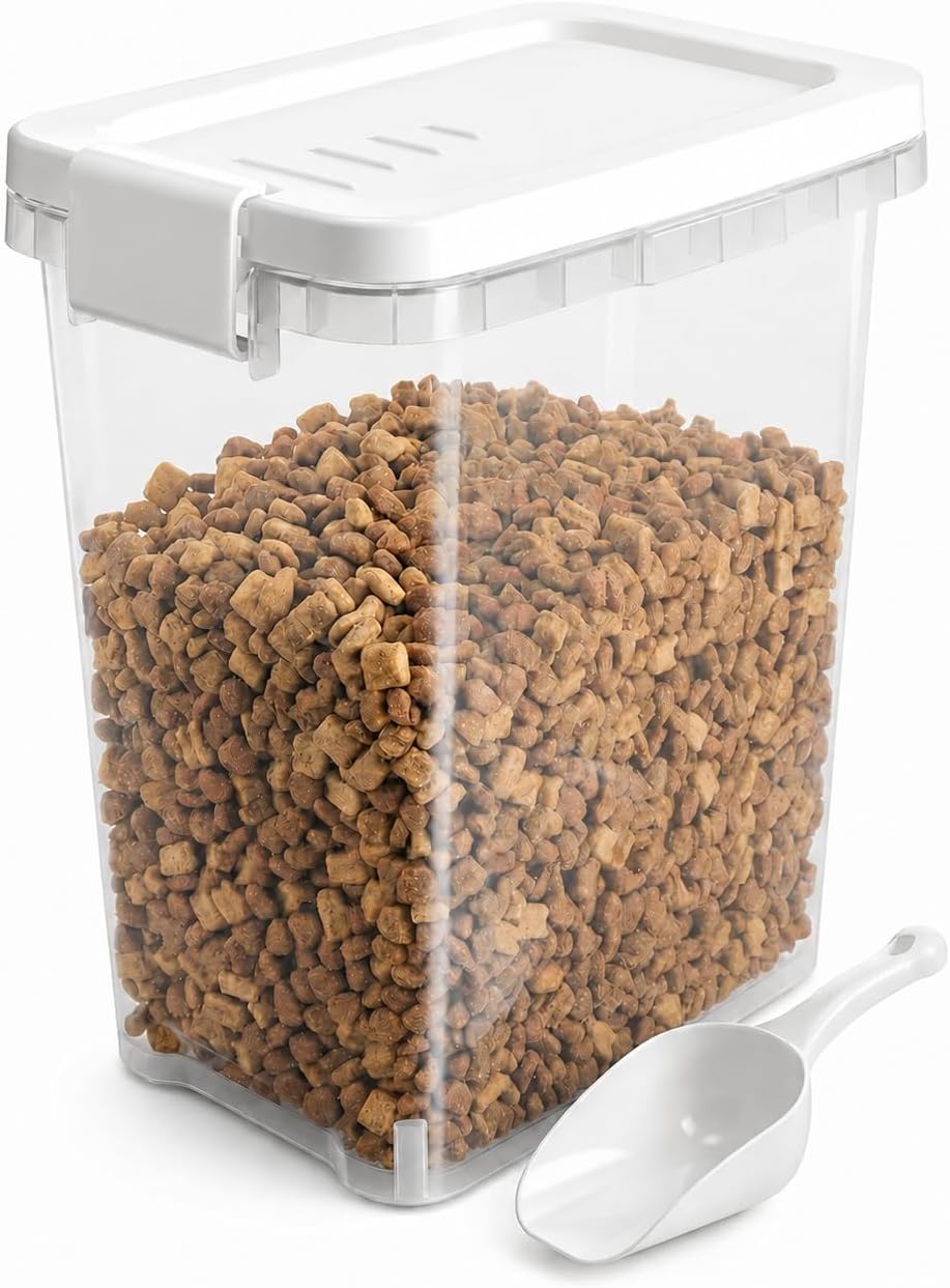 2 Lbs Small Cat Dog Food Storage Container for Bird Seed, Pet Food, 2 Pack | 2QT Versatile Dry Food Bin Portable Dispenser with Wide-Mouth Pour Spout for Rice, Flour, Cereal, Storage and Organization