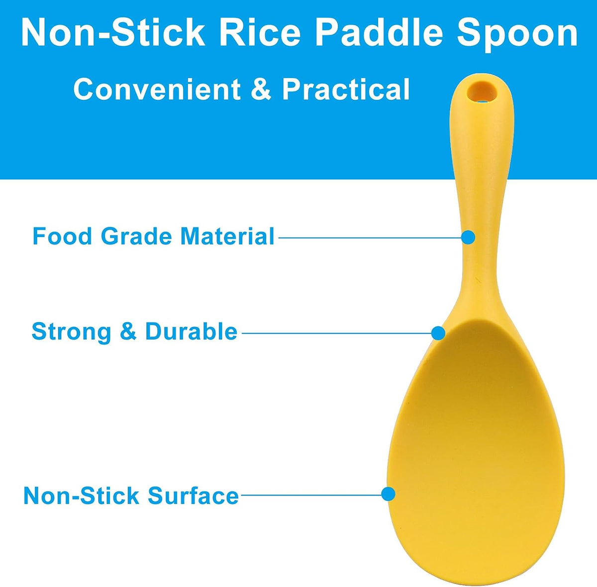 2Pcs Silicone Rice Paddle, Gray