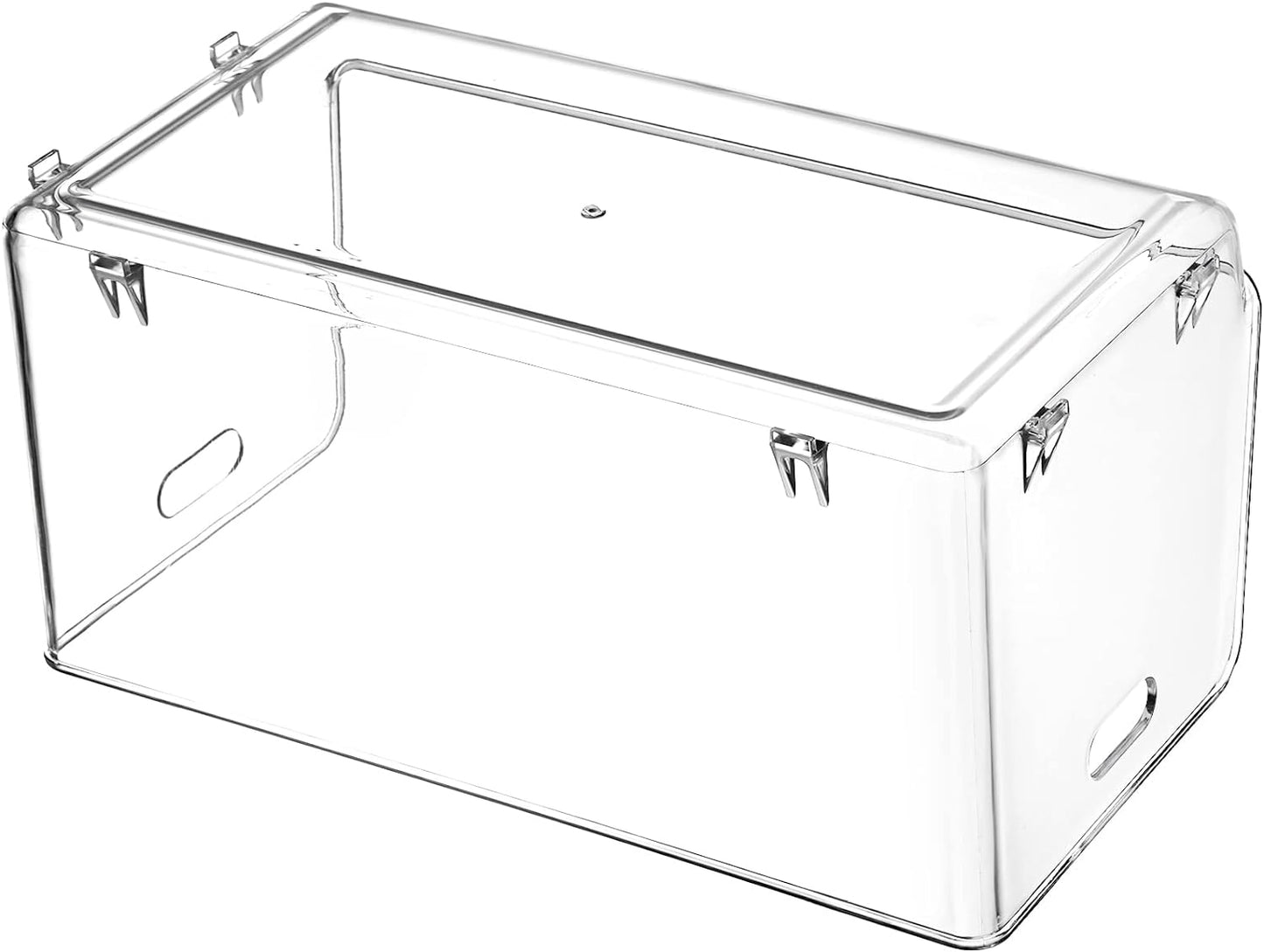 Nicunom 2 Pack Stackable Plastic Storage Bins Open Front, Clear Pantry Organizer Bin Household Food Storage Bin for Kitchen Countertops Cabinet Shelf Fridge