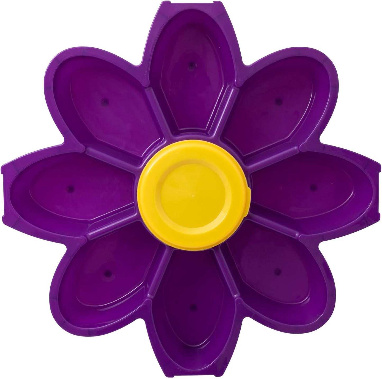 KOLORAE Flower Snack Serving Tray - 9 Compartment Party Platter with Dressing Cup for Chips and Dip, Fruits and Veggies - Game Day & Summer Entertaining Tray