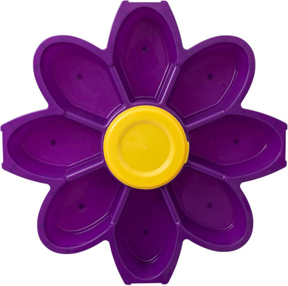 KOLORAE Flower Snack Serving Tray - 9 Compartment Party Platter with Dressing Cup for Chips and Dip, Fruits and Veggies - Game Day & Summer Entertaining Tray