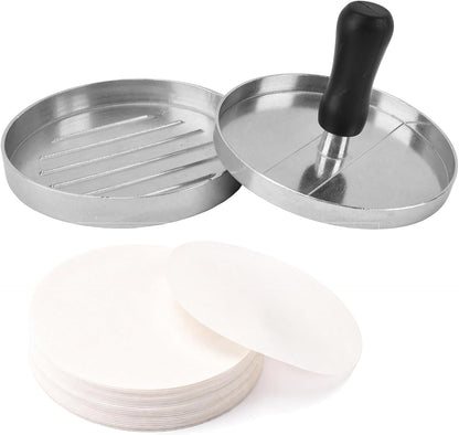Burger Press 200 Patty Papers Set, 4.7'' Non-Stick Hamburger Maker for BBQ
