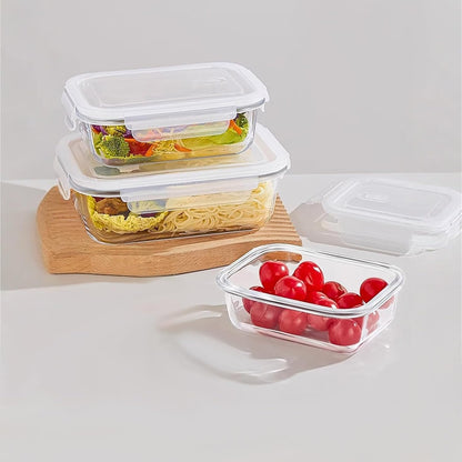 6 Pieces Rectangle Glass Food Storage Containers with Lids, Meal Prep Containers for Food Storage, BPA Free & Leak Proof (3 lids & 3 Containers) 13.9oz, 24oz, 35oz (Pink)