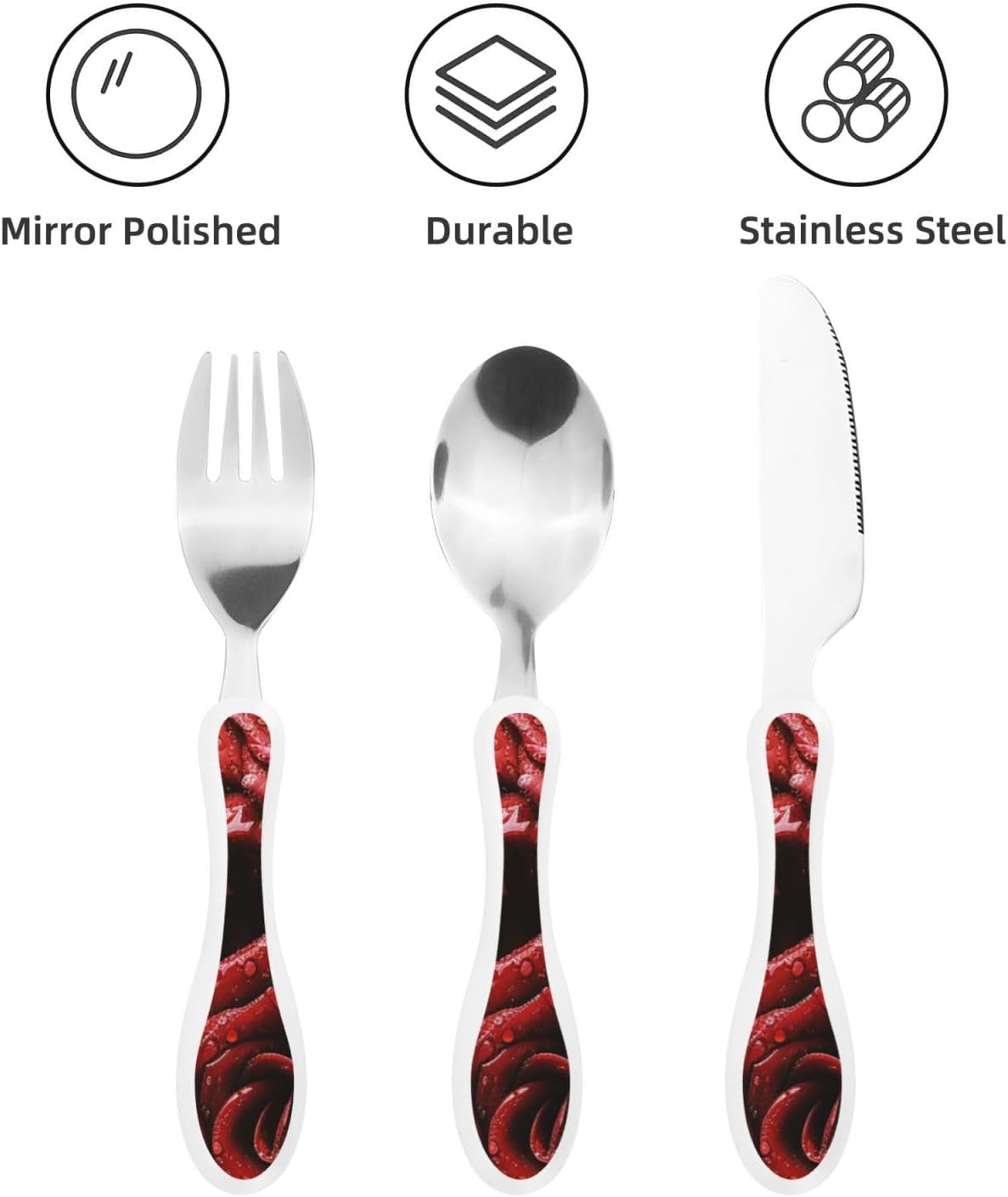 3-Piece Kids Silverware Set With Storage Case, Stainless Steel Reusable Children Safe Knife Spoon Fork Set Samurai Children Flatware Set For Kids Lunch Box