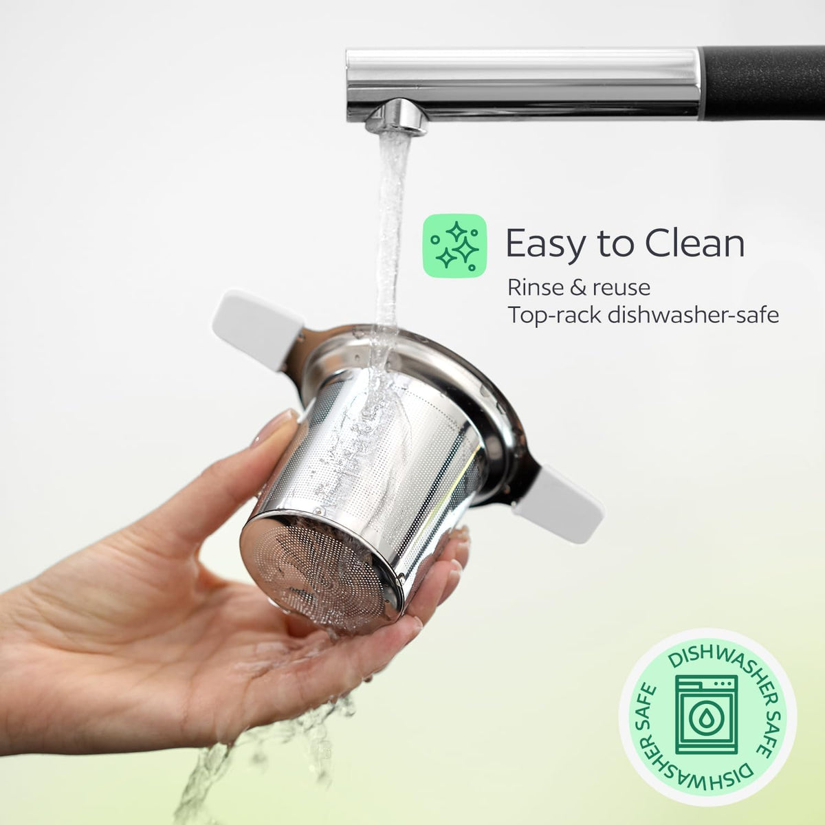 Stainless Steel Tea Infuser for Loose Leaf Tea – Extra Fine Mesh Strainer with Heat Proof Double Handles & Lid, Reusable Filter Fits Mugs, Cups & Teapots, Black