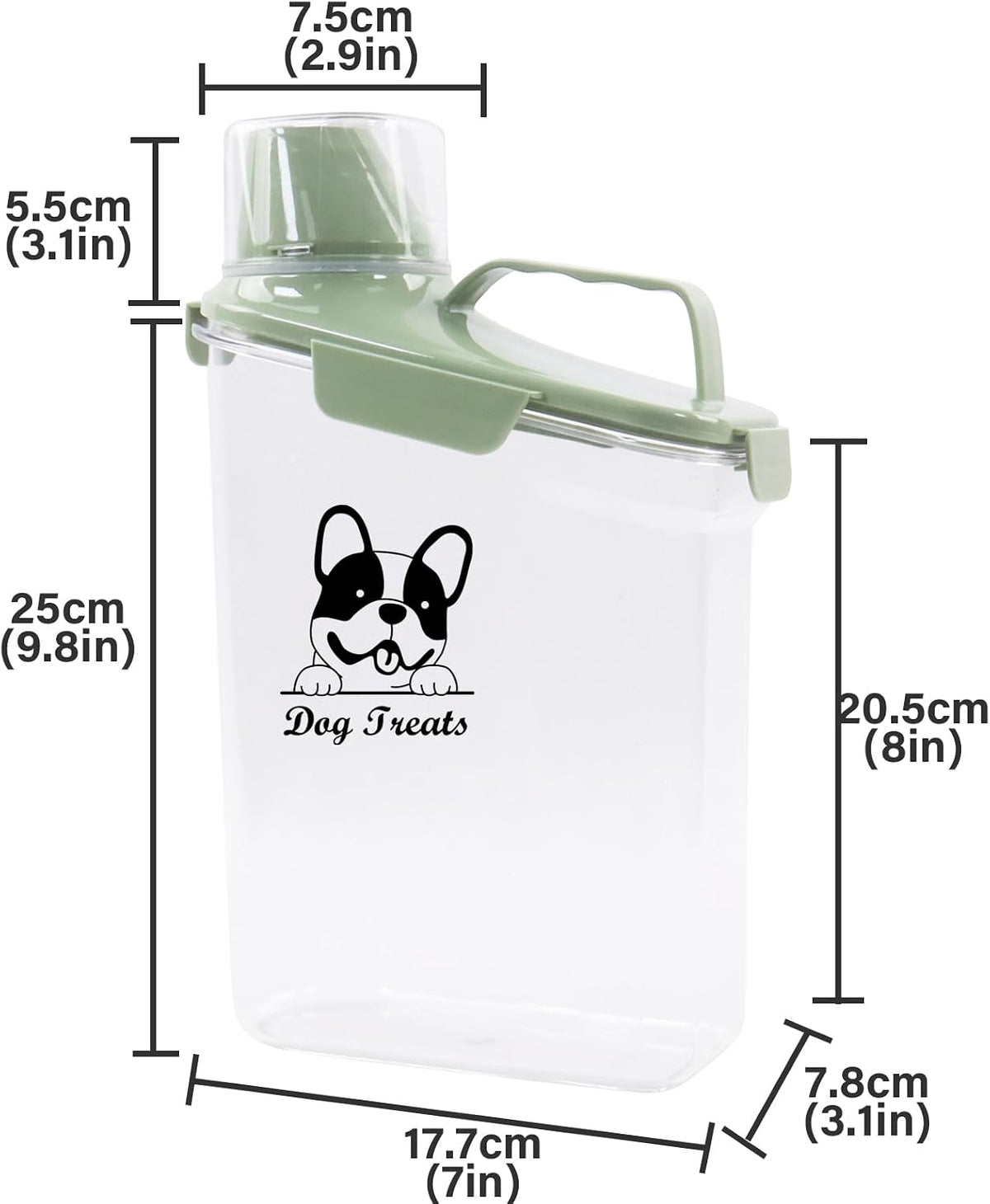 Dog Food Storage Container Airtight Portable Dog Food Container with Handled Lid and Pour Spout,Food Storage for Dog Dry Food Small Pet Food Container with Measuring Cup for Home, Travel,2.8L