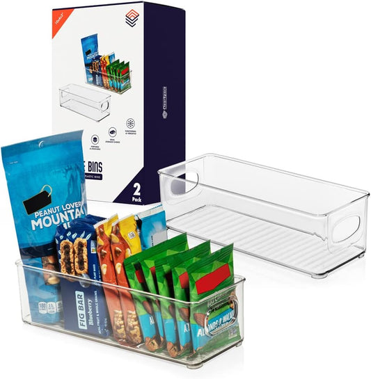 ClearSpace Plastic Pantry Organization and Food Storage Bin – Great Kitchen Storage – Fridge Organizer Bins – 4 Pack