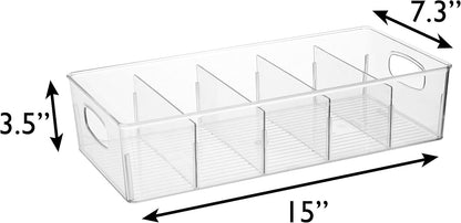 ClearSpace Plastic Pantry Organization and Storage Bins with Removable Dividers – Perfect Kitchen Organization or Kitchen Storage – Refrigerator Organizer Bins, Cabinet Organizers (4 Pack XL)
