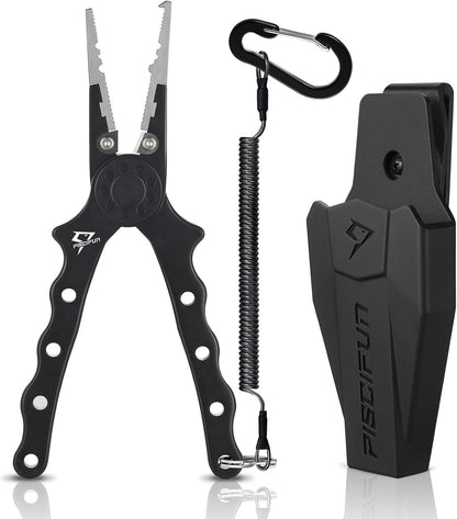 Piscifun Saltwater Fishing Pliers, Aluminum, Split Ring, Braid Cutter