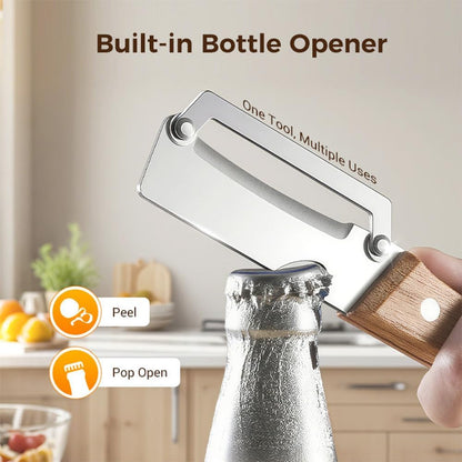 2-PACK Multifunctional Kitchen Vegetable Peeler – Stainless Steel Blade, Ergonomic Handle & Ideal for Fruits and Vegetables 3 In 1 Multi-Function Thickened Fruit Peeler Knife, Peel Julienne (2*Mixed)