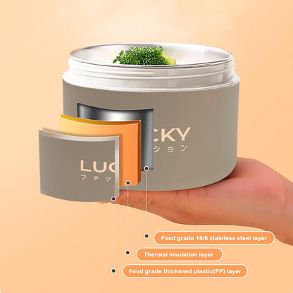 3 Compartments Bento Lunch box with Soup Bowl, Insulated Lunch Bag and Portable Utensils, Stainless Steel Camera Lunch Containers，Leak Proof Bento Box for Kids Adults Men Women…