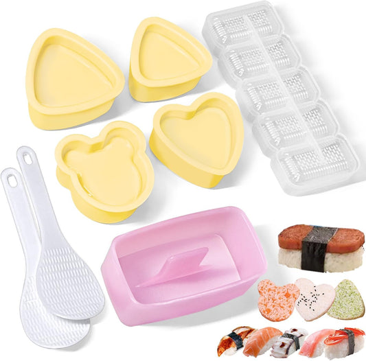 TAORISH Onigiri Mold, 8 Pcs Rice Mold Musubi Maker Kit, Musubi Maker Press Mold, Classic Triangle Rice Ball Mold Maker Sushi Mold for Kid Lunch Bento, Home DIY, Standard