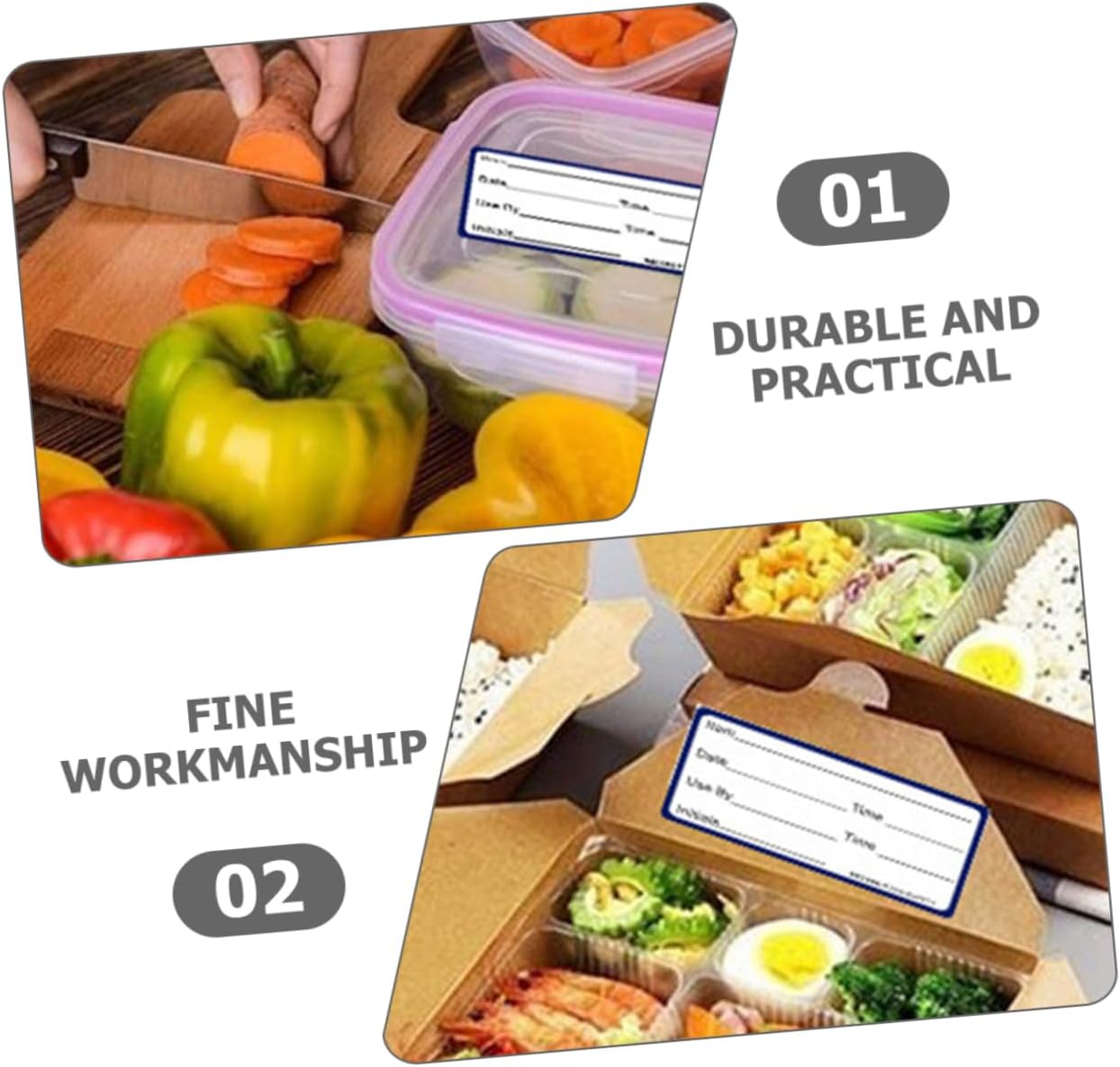Angoily 2rolls Refrigerator Food Date Labels Writable Stickers for Freezer Storage Easy to Peel and Stick for Tracking Food Storage Dates and Contents Containers and Jars