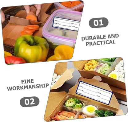 Angoily 2rolls Refrigerator Food Date Labels Writable Stickers for Freezer Storage Easy to Peel and Stick for Tracking Food Storage Dates and Contents Containers and Jars