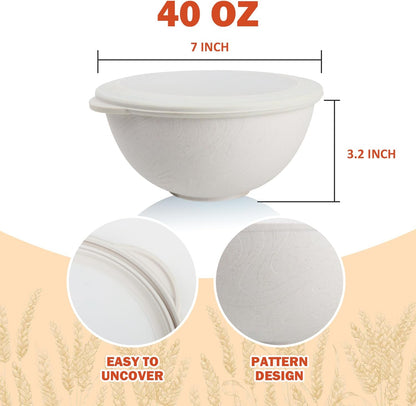 Wrova Wheat Straw Bowls for Kitchen set of 6,Anti-Scald Thick Soup Bowls 40oz,Microwave and Dishwasher Safe Bowl Sets, Unbreakable Cereal Bowl Sets. Vibrant Series