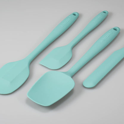 4 Piece Silicone Spatula Set, Flexible Heat Resistant Non-scratch Baking Cooking Rubber Spatulas with Stainless Steel Core, Black