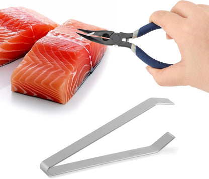 Fish Bone Pliers & Tweezers Set, Pin Bone Remover for Salmon Trout Seafood