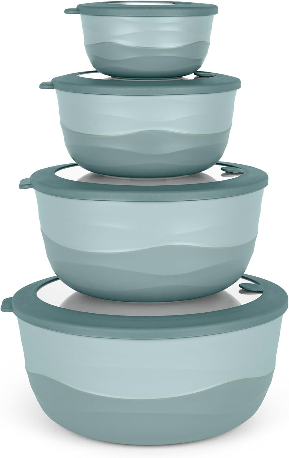Pera Mixing Bowls with Lids, 8-Piece Airtight Leak-Proof Nesting BPA-Free Bowl Set for Kitchen & Food Storage, Large 4200ml Capacity, Microwave & Dishwasher Safe
