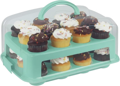 JOEY'Z EXTRA TALL Cupcake Carrier 24 Count, 24 Cupcake Holder with Lid