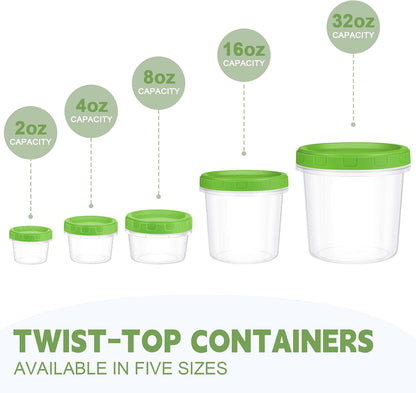 10 oz Plastic Containers with Lids, 12 Pack Stackable Small Freezer Container, Reusable Clear Food Storage Meal Prep Containers for Snack Fruit, Microwave & Dishwasher Safe