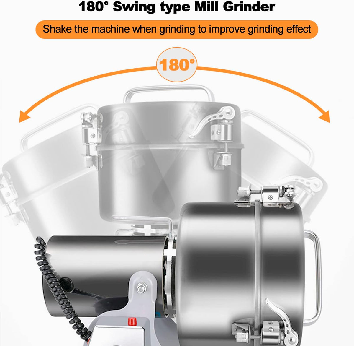 Swing Grain Mill 2500g,Electric Grain Grinder,Stainless Steel Grain Mill Grinder 4500W,High-speed Spice Herb Grinders Commercial Superfine Machine Dry Cereals Pulverizer 110V