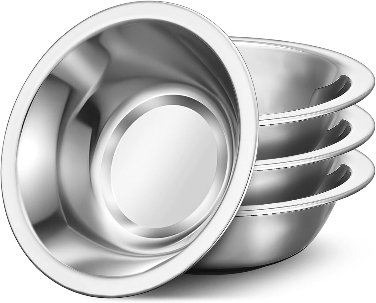 304(18/8) Stainless Steel Mixing Bowls for Kitchen, 6.3" 13.67 fl.oz Metal Mixing Bowls Set Stackable for Baking Serving Cooking Food Prep Storage Dishwasher Safe Lightweight