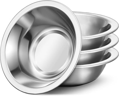 304(18/8) Stainless Steel Mixing Bowls for Kitchen, 6.3" 13.67 fl.oz Metal Mixing Bowls Set Stackable for Baking Serving Cooking Food Prep Storage Dishwasher Safe Lightweight