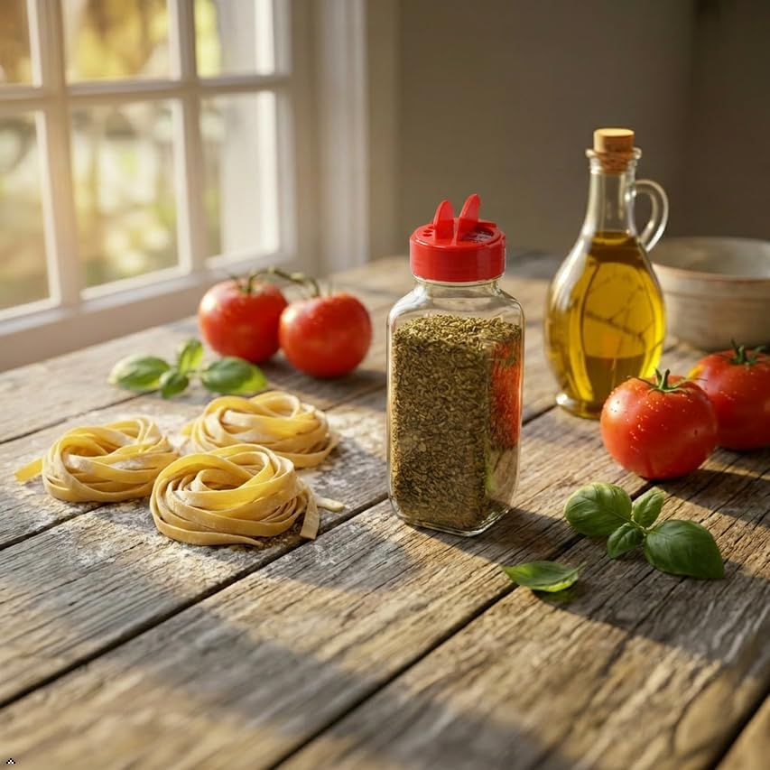 JARMING COLLECTIONS 16oz Glass Spice Shakers with Lids – Large Seasoning Containers with Shaker Tops for Kitchen, Pantry & Herb Storage
