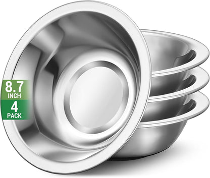 304(18/8) Stainless Steel Mixing Bowls for Kitchen, 6.3" 13.67 fl.oz Metal Mixing Bowls Set Stackable for Baking Serving Cooking Food Prep Storage Dishwasher Safe Lightweight