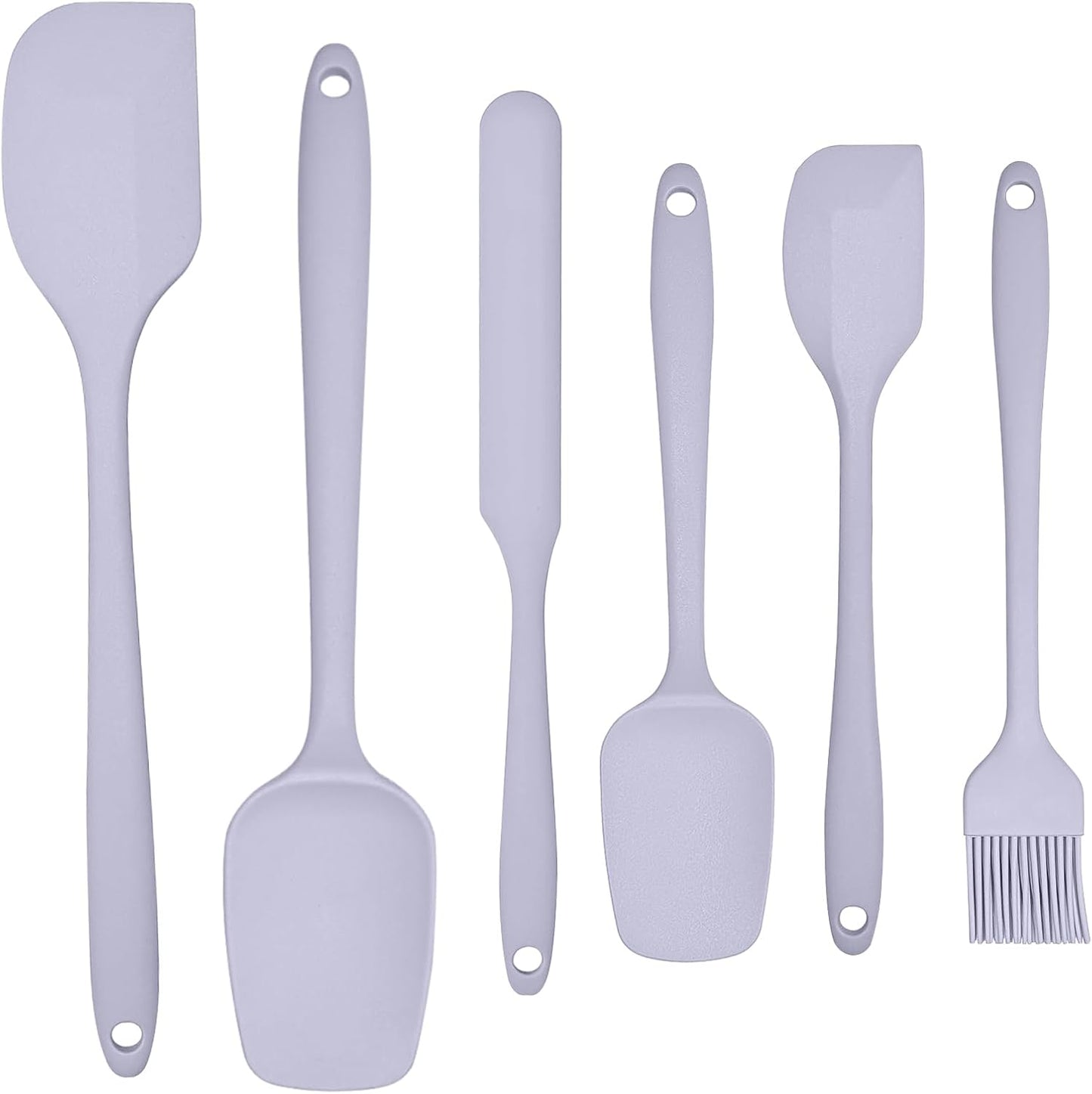 6 Pieces Silicone Spatula Set, Rubber Spatulas Silicone Heat Resistant Spatula Set for Kitchen Use, Food Grade Rubber Spatula with Ergonomic Grip, Cooking, BPA Free Dishwasher Safe(black)