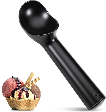 Pimoys Ice Cream Scoop, 7 Inch Aluminum, Nonstick, Bright Silver