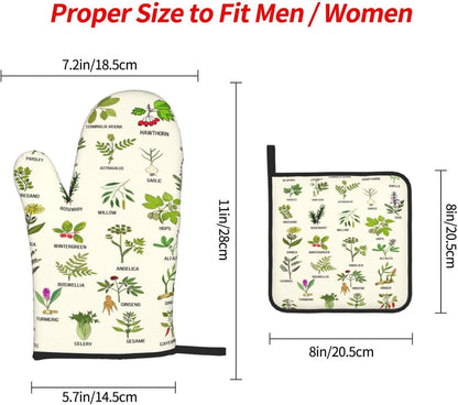 Boho Floral Oven Mitts and Pot Holders Sets of 3, Cute Baker Stuff